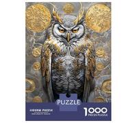 Adults 1000 Piece Jigsaw Puzzle Golden Owl Guardian Majesty Jigsaw Puzzle Brain Teaser Game Presents for Women Difficult And Challenge 52x38cm/1000pcs