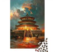 Adults 1000 Piece Jigsaw Puzzle Golden Pagoda in Mystic Sky Puzzles for Adults Brain Teaser Game Perfect Decoration Birthday And Unique Gifts 70x50cm/1000pcs