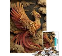 Adults 1000 Piece Jigsaw Puzzle Golden Phoenix Rising Amidst Clouds Jigsaw Family Game Staycation Kill Time Unique Gifts for Birthday And Christmas (Size 38x52cm)