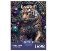 Adults 1000 Piece Jigsaw Puzzle Golden Technology Tiger Jigsaws for Adults Anti-Stress Toys Pattern Assembly for Is Ideal As A Gift 52x38cm/1000pcs
