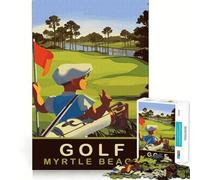 Adults 1000 Piece Jigsaw Puzzle Golf at Myrtle Beach Smooth Cut Art Smart Brain Activity Leisure Time Fun Xmas Decor Gift (50x75cm)
