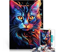 Adults 1000 Piece Jigsaw Puzzle Graffiti Cat Difficult Hard Jigsaw 26x38cm is ideal as gifts for the whole family for teenager Age 14 Up