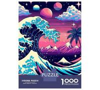 Adults 1000 Piece Jigsaw Puzzle Great Wave Neon Dreams Puzzles for Adults Brain Teaser Game Perfect Decoration Birthday And Unique Gifts 70x50cm/1000pcs