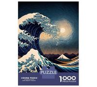 Adults 1000 Piece Jigsaw Puzzle Great Wave Off Kanagawa Jigsaw Puzzle Brain Teaser Game Presents for Women Difficult And Challenge 52x38cm/1000pcs