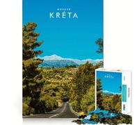 Adults 1000 Piece Jigsaw Puzzle Greek Islands Kreta Premium Cut Play Brain Teasing Play Idle Fun Time Xmas Art Display (38x52cm)