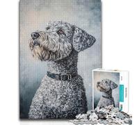 Adults 1000 Piece Jigsaw Puzzle Grey Dog Portrait Toy Intellectual Game Presents for Women Birthday Gift (38x52cm)