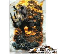 Adults 1000 Piece Jigsaw Puzzle Guardian of The Savanna Puzzles for Adults & Teenager Educational Game Challenge Toy 1000pcs (75x50cm)