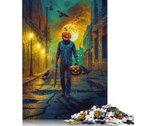 Adults 1000 Piece Jigsaw Puzzle Halloween Pumpkin Head Man Wooden Puzzles Brain Teaser Puzzles For Adults 1000pcs (75x50cm)