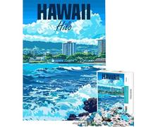 Adults 1000 Piece Jigsaw Puzzle Hawaii Hilo City Help The Brain Exercise Stress Reliever Educational Game for 14+ Puzzle Game Offered (38x52cm)