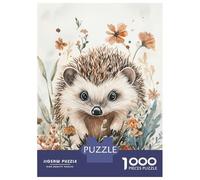 Adults 1000 Piece Jigsaw Puzzle Hedgehog in Flowers Puzzles for Adults Toy Wall Decor Difficult Hard Difficult And Challenge 52x38cm/1000pcs