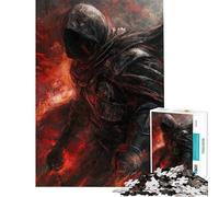 Adults 1000 Piece Jigsaw Puzzle Hooded Figure in Flames Adult Jigsaw Puzzle Fun Games Presents for Women Difficult And Challenge (Size 38x52cm)