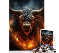 Adults 1000 Piece Jigsaw Puzzle Infernal Taurus DIY Toys Secret Santa Gifts Practical Game Improving Love between Couples Size 38x26cm