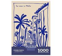 Adults 1000 Piece Jigsaw Puzzle Italian Street Scene with Palm Trees Jigsaw Puzzle Brain Teaser Game Wall Art Unique Gifts for Birthday And Christmas 70x50cm/1000pcs