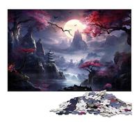 Adults 1000 Piece Jigsaw Puzzle Japanese Cherry Blossom Landscape Art Toy Intellectual Game Challenging Puzzle Game And Family Play 1000 PCS(38x26cm)