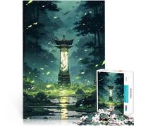 Adults 1000 Piece Jigsaw Puzzle Japanese Pagoda in Forest Fantasy Hands-on-Spiel Tolle Geschenke und Spielzeuge75x50cm