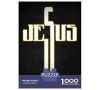 Adults 1000 Piece Jigsaw Puzzle Jesus Cross Inspirational Jigsaws for Adults Brain Teaser Game Difficult Hard Unique Gifts for Birthday And Christmas 70x50cm/1000pcs