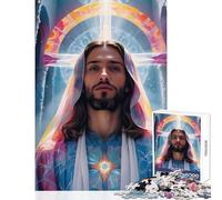 Adults 1000 Piece Jigsaw Puzzle Jesus Divine Radiance Educational Toy Funny Gift Educational Games Improving Love between Couples Size 38x26cm