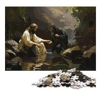 Adults 1000 Piece Jigsaw Puzzle Jesus Washing Feet Wooden Puzzles Brain Teaser Puzzles For Adults 1000pcs (75x50cm)