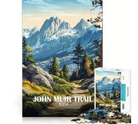 Adults 1000 Piece Jigsaw Puzzle John Muir Trail Landscape Illustration Smooth Cut Art Smart Brain Activity Leisure Time Fun Xmas Decor Gift (38x52cm)