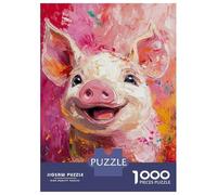 Adults 1000 Piece Jigsaw Puzzle Joyful Pig Art Puzzles for Adults Fun Games Perfect Decoration Parent-child Interaction 38x26cm/1000pcs