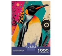 Adults 1000 Piece Jigsaw Puzzle King Penguin Pop Art Colorful Pop Art Penguin Puzzles for Adults Toy Wall Decor Difficult Hard Difficult And Challenge 38x26cm/1000pcs