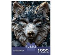 Adults 1000 Piece Jigsaw Puzzle Kintsugi Lone Blue Wolf Jigsaw Puzzle Brain Teaser Game Presents for Women Difficult And Challenge 70x50cm/1000pcs