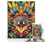 Adults 1000 Piece Jigsaw Puzzle Koala in colorful art Challenging Game Toys 26x38cm Artists Collection, Fine Art for and Age 14