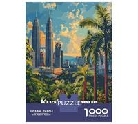 Adults 1000 Piece Jigsaw Puzzle Kuala Lumpur, Malaysia Cityscape Art Puzzles for Adults Brain Teaser Game Perfect Decoration Birthday And Unique Gifts 70x50cm/1000pcs