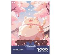 Adults 1000 Piece Jigsaw Puzzle Laughing Kawaii Cat Japan Jigsaw Puzzle Brain Teaser Game Presents for Women Difficult And Challenge 38x26cm/1000pcs