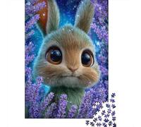 Adults 1000 Piece Jigsaw Puzzle Lavender Bunny Decorative Pillow Cover Puzzles for Adults Brain Teaser Game Perfect Decoration Birthday And Unique Gifts 70x50cm/1000pcs