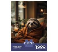 Adults 1000 Piece Jigsaw Puzzle Lazy And Cozy Sloth Jigsaws for Adults Anti-Stress Toys Pattern Assembly for Is Ideal As A Gift 70x50cm/1000pcs