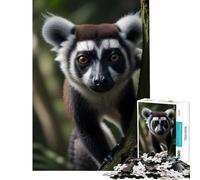 Adults 1000 Piece Jigsaw Puzzle Lemurs Animal Primates Practical Game Addictive Toys to Cultivate Patience Gifts Birthday Stress Reliever (Size 38x52cm)