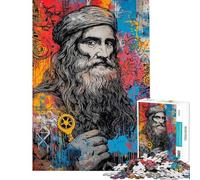 Adults 1000 Piece Jigsaw Puzzle Leonardo Da Vinci Portrait for Educational Game Learning Educational Toys Gifts Ideas Precision Cutting (size 38x52cm)