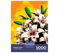 Adults 1000 Piece Jigsaw Puzzle Lily Pink Flower Lilies Jigsaw for Adults Brain Teaser Game Staycation Kill Time Parent-child Interaction 38x26cm/1000pcs