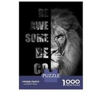 Adults 1000 Piece Jigsaw Puzzle Lion Be Awesome Be Cool Jigsaw for Adults Brain Teaser Game Staycation Kill Time Parent-child Interaction 70x50cm/1000pcs