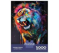 Adults 1000 Piece Jigsaw Puzzle Lion Popart Painting Puzzles for Adults Toy Wall Decor Difficult Hard Difficult And Challenge 52x38cm/1000pcs