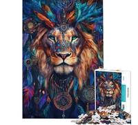 Adults 1000 Piece Jigsaw Puzzle Lion Spirit Vision Jigsaw 1000 Pieces Educational Games Secret Santa Gifts Staycation Kill Time (Size 38x52cm)