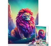 Adults 1000 Piece Jigsaw Puzzle Lion Vector d in The Wild DIY Toys Secret Santa Gifts Practical Game Improving Love between Couples Size 38x26cm