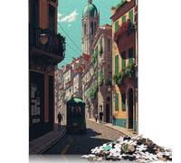 Adults 1000 Piece Jigsaw Puzzle Lisbon Pixel Art Puzzle Jigsaws for Adults 1000pcs (75x50cm)