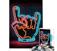 Adults 1000 Piece Jigsaw Puzzle Live Music Neon Help The Brain Exercise Stress Reliever Educational Game for 14+ Puzzle Game Offered (38x26cm)