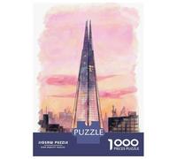 Adults 1000 Piece Jigsaw Puzzle London Shard Watercolor Puzzles for Adults Toy Wall Decor Difficult Hard Difficult And Challenge 52x38cm/1000pcs