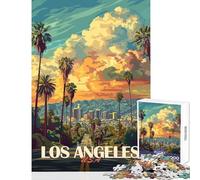 Adults 1000 Piece Jigsaw Puzzle Los Angeles Cityscape Jigsaw Puzzles 1000 Relaxing Games Secret Santa Gifts Suitable for Couples (38x52cm)