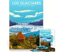 Adults 1000 Piece Jigsaw Puzzle Los Glaciares Nature Art Premium Cut Play Brain Teasing Play Idle Fun Time Xmas Art Display (38x52cm)