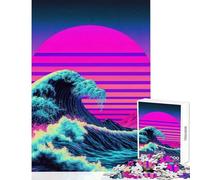 Adults 1000 Piece Jigsaw Puzzle Luminous Vaporwave Tides DIY Toys Secret Santa Gifts Practical Game Improving Love between Couples Size 50x75cm