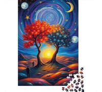 Adults 1000 Piece Jigsaw Puzzle Magical Cosmic Landscape with Trees Jigsaws for Adults Fun Games Wall Decoration Unique Gifts for Birthday And Christmas 38x26cm/1000pcs