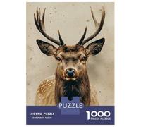 Adults 1000 Piece Jigsaw Puzzle Majestic Elk Portrait Jigsaws for Adults Anti-Stress Toys Pattern Assembly for Is Ideal As A Gift 52x38cm/1000pcs