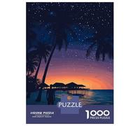 Adults 1000 Piece Jigsaw Puzzle Male, Maldives at Night Jigsaws for Adults Brain Teaser Game Difficult Hard Unique Gifts for Birthday And Christmas 70x50cm/1000pcs