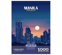 Adults 1000 Piece Jigsaw Puzzle Manila Philippines Cityscape at Night Jigsaw Puzzle Brain Teaser Game Presents for Women Difficult And Challenge 38x26cm/1000pcs