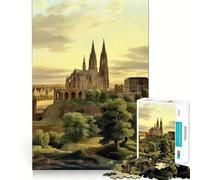 Adults 1000 Piece Jigsaw Puzzle Medieval Buildings Smooth Cut Art Smart Brain Activity Leisure Time Fun Xmas Decor Gift (38x26cm)