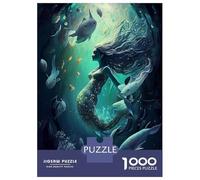 Adults 1000 Piece Jigsaw Puzzle Mermaid Underwater Jigsaws for Adults Relaxing Games Stress Reliever Parent-child Interaction 52x38cm/1000pcs